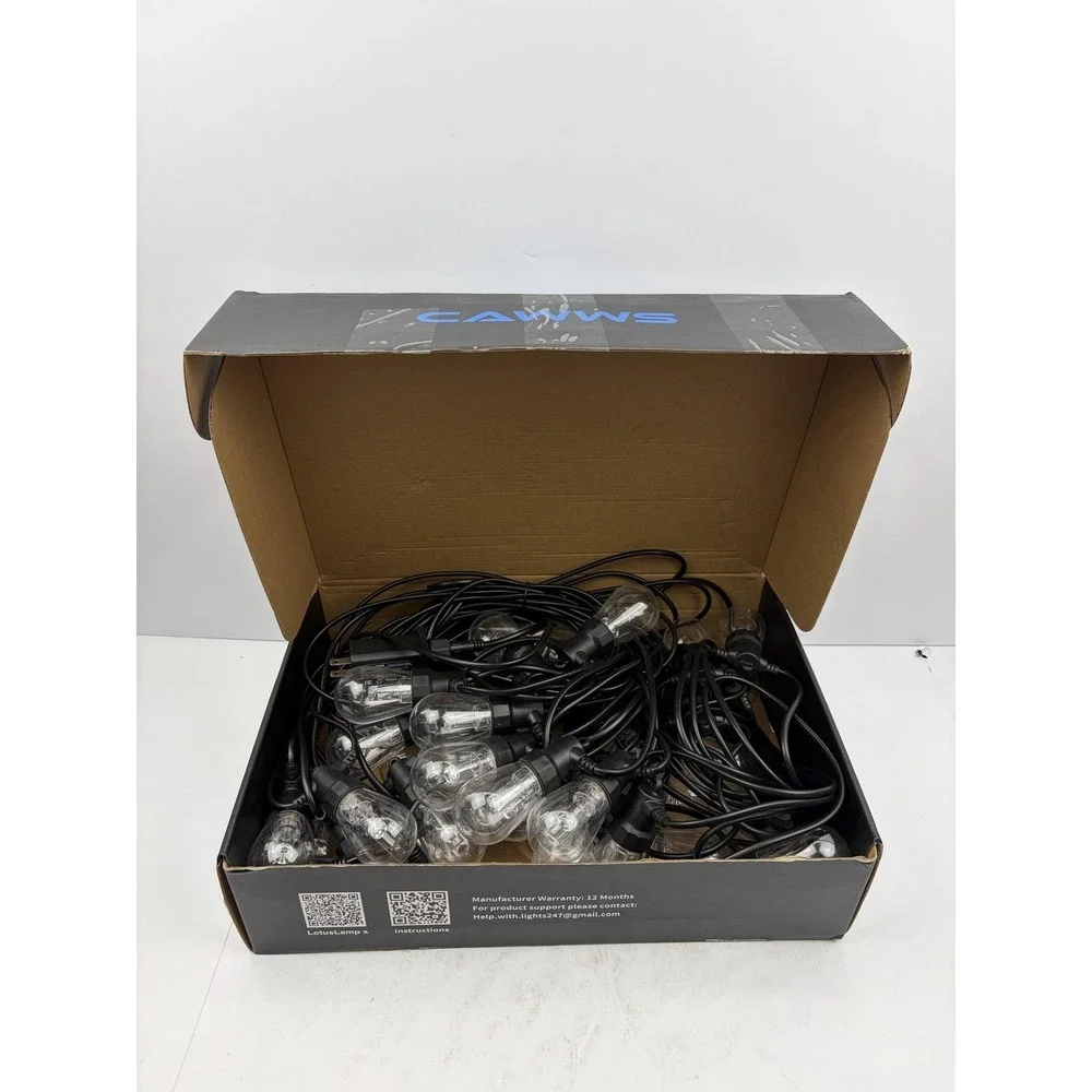 CAWWS RGBW LED Outdoor String‎ Lights 50FT Color Changing App Remote Music Sync